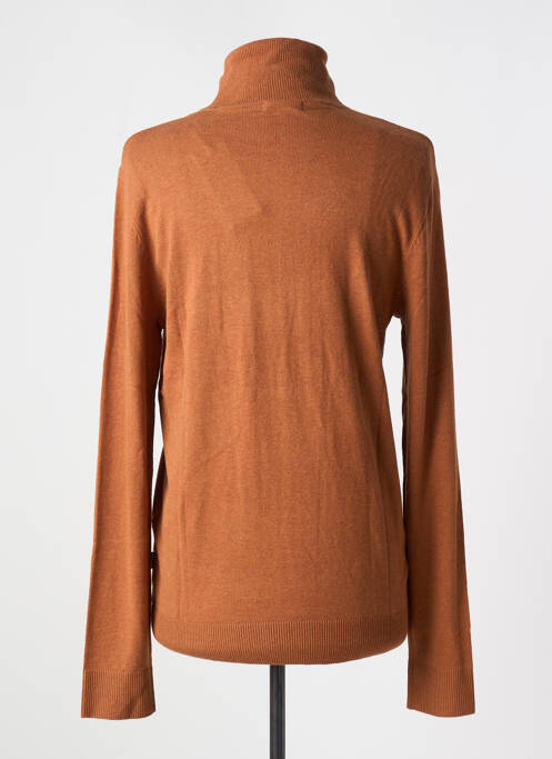 Pull col roulé coupe cintrée manches longues marron JACK & JONES homme