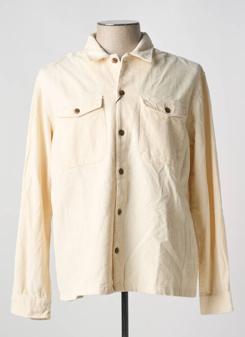 Chemise manches longues beige JACK & JONES pour homme