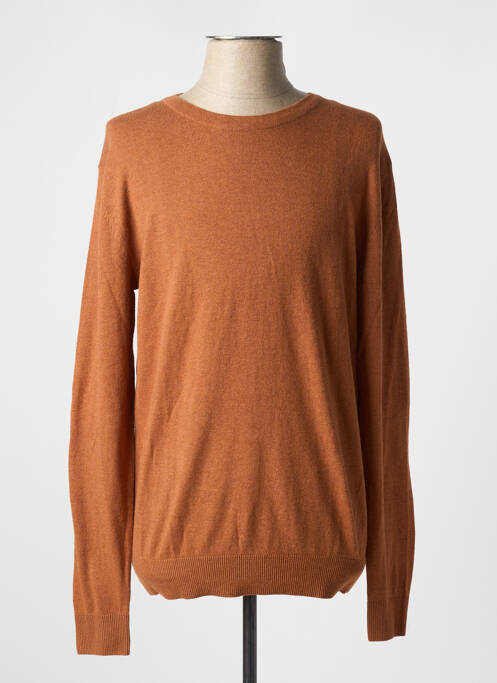 Pull col rond manches longues marron JACK & JONES homme