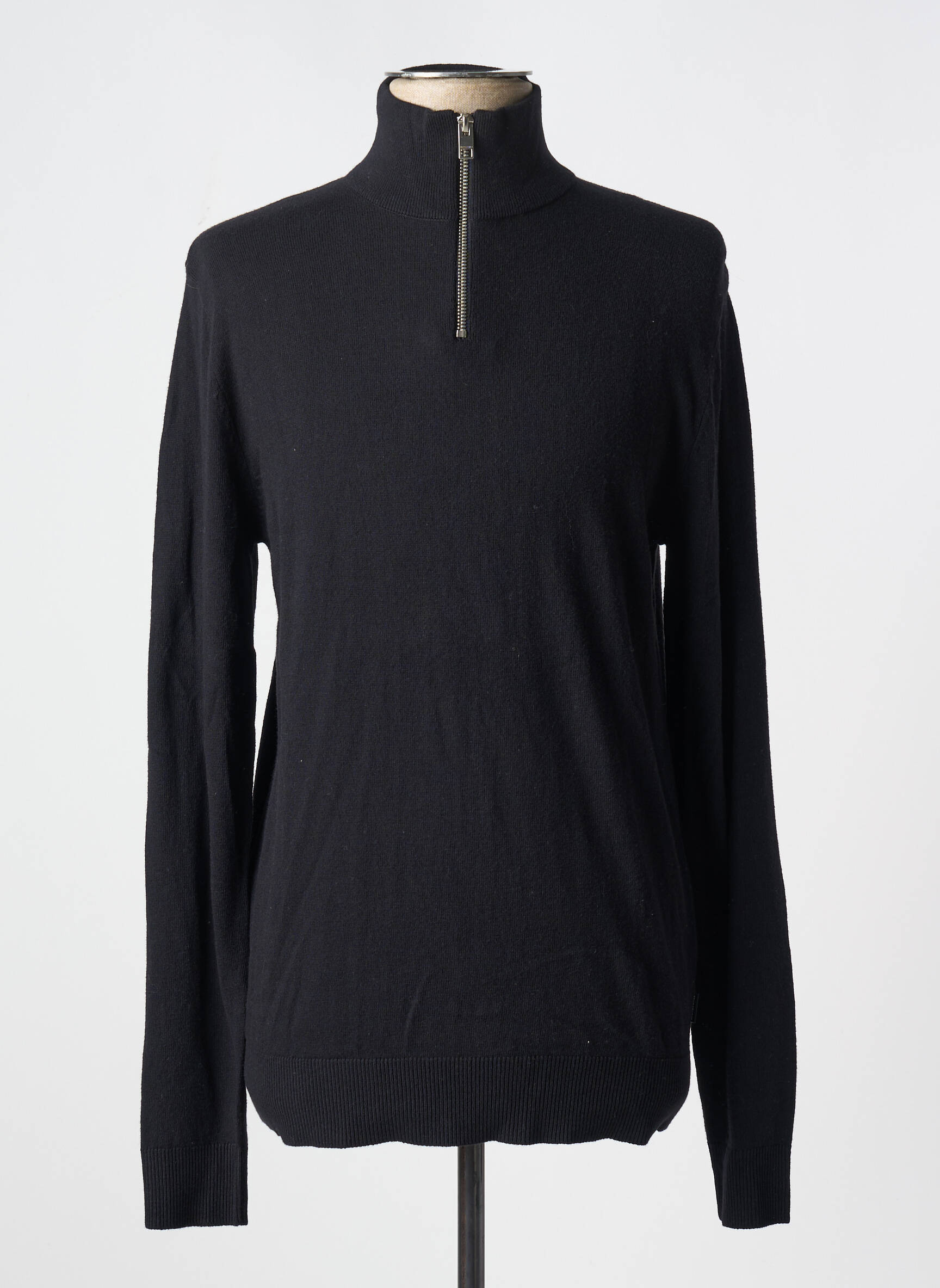 Pull Col Col Montant Noir Jack Jones Homme 2558084-noir00 Modz