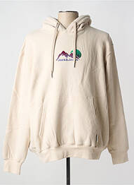 Sweat-shirt à capuche broderie manches longues beige JACK & JONES homme