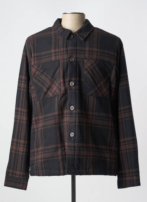Chemise manches longues marron JACK & JONES pour homme