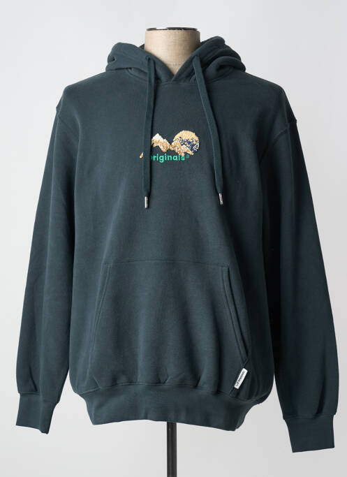 Sweat-shirt à capuche vert JACK & JONES pour homme