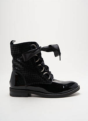 Bottines/boots matière lisse talon plat jusqu'à 3cm noir MYMA femme