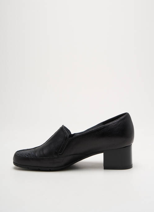 Mocassins matière lisse talon de 4 à 6cm noir ARTIKA SOFT femme