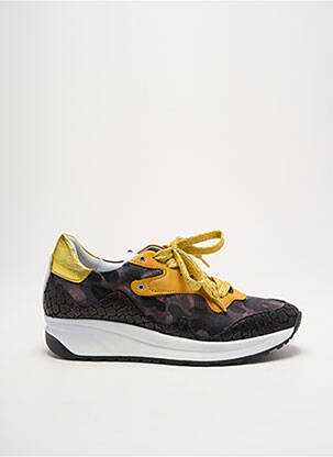 Baskets matière lisse talon de 4 à 6cm jaune VADDIA femme
