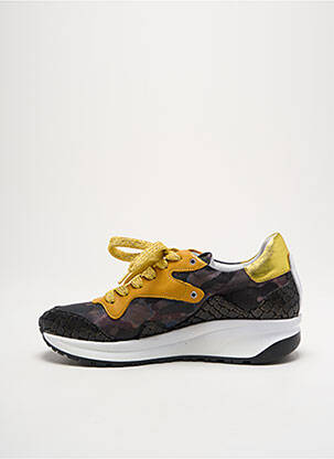 Baskets matière lisse talon de 4 à 6cm jaune VADDIA femme