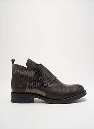 Bottines/boots matière lisse talon plat jusqu'à 3cm vert CASTA femme