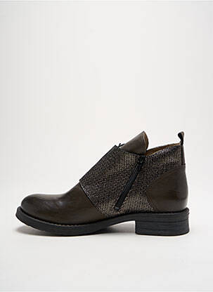Bottines/boots matière lisse talon plat jusqu'à 3cm vert CASTA femme
