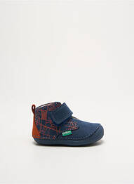 Bottillons fermeture scratch bout rond bleu KICKERS garcon