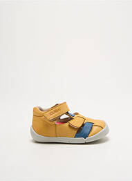 Sandales/nu pieds matière lisse bout rond jaune KICKERS garcon