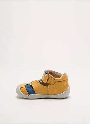 Sandales/nu pieds matière lisse bout rond jaune KICKERS garçon