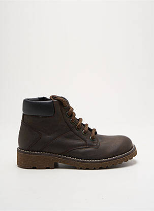 Bottines/boots tissage satiné talon bas marron GEOX garçon
