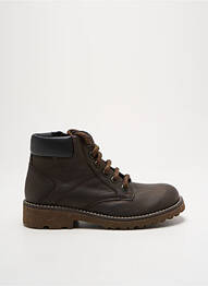 Bottines/boots tissage satiné talon bas marron GEOX garcon