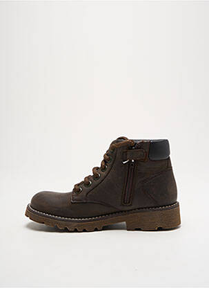 Bottines/boots tissage satiné talon bas marron GEOX garçon