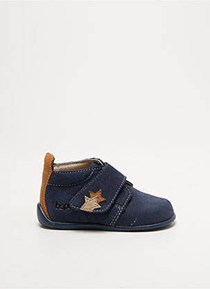 Bottillons nubuck bout rond bleu BOPY garçon