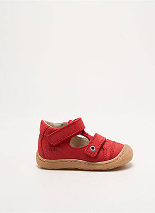 Sandales/nu pieds nubuck bout rond rouge BOPY garçon