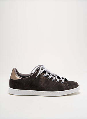 Baskets matière lisse talon plat jusqu'à 3cm gris VICTORIA femme