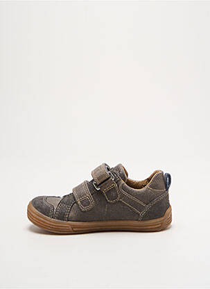 Baskets matière lisse bout rond gris NOËL garçon