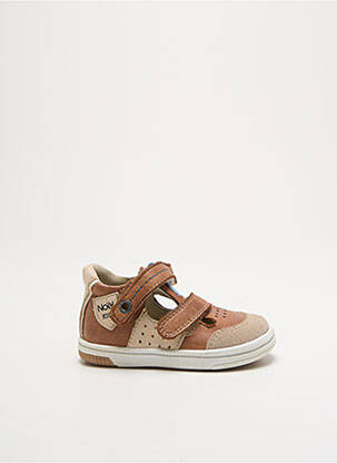 Sandales/nu pieds matière lisse bout rond marron NOËL garcon