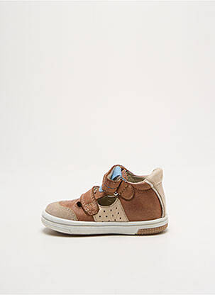 Sandales/nu pieds matière lisse bout rond marron NOËL garçon
