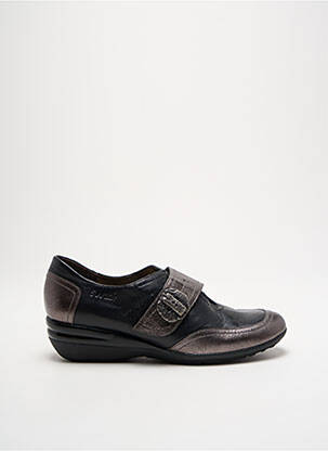 Chaussures de confort matière lisse talon de 4 à 6cm gris SWEET femme