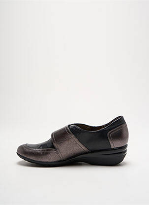 Chaussures de confort matière lisse talon de 4 à 6cm gris SWEET femme