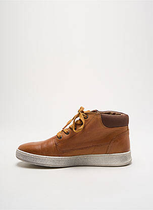 Baskets matière lisse bout rond marron BELLAMY garcon