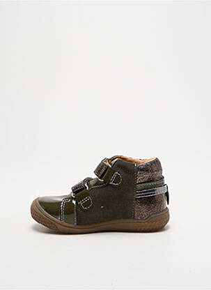 Baskets matière lisse bout rond vert BABYBOTTE fille