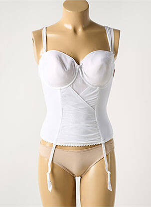 Corset tissage tulle blanc MARIE JO femme