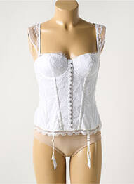 Corset tissage dentelle blanc RAVAGE femme