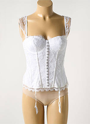 Corset tissage dentelle blanc RAVAGE femme