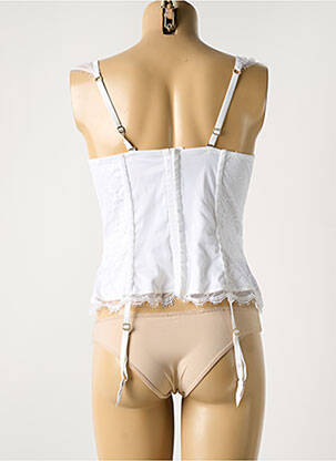 Corset tissage dentelle blanc RAVAGE femme