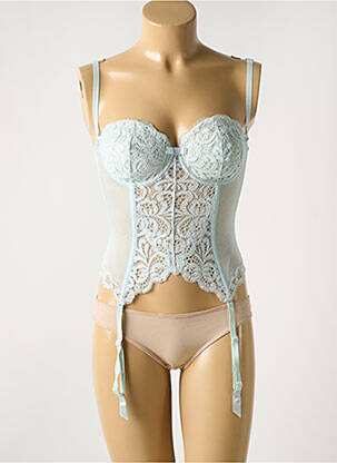 Corset haut soutien-gorge balconnet bleu CHRISTIES femme
