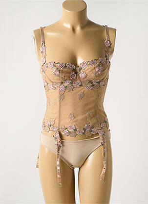 Corset haut soutien-gorge balconnet marron COTTON CLUB femme