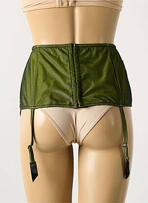 Guêpière/porte-jarretelle tissage tulle vert RAVAGE femme