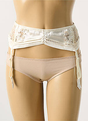 Guêpière/porte-jarretelle effet matière satinée beige COTTON CLUB femme