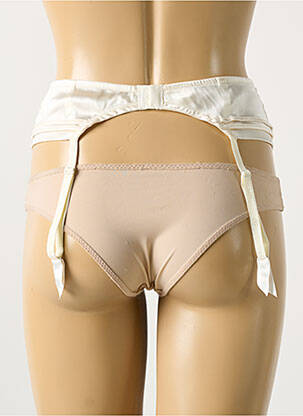 Guêpière/porte-jarretelle effet matière satinée beige COTTON CLUB femme