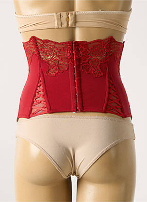 Guêpière/porte-jarretelle effet matière satinée rouge COTTON CLUB femme