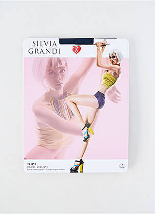 Collants stretch bleu SILVIA GRANDI femme