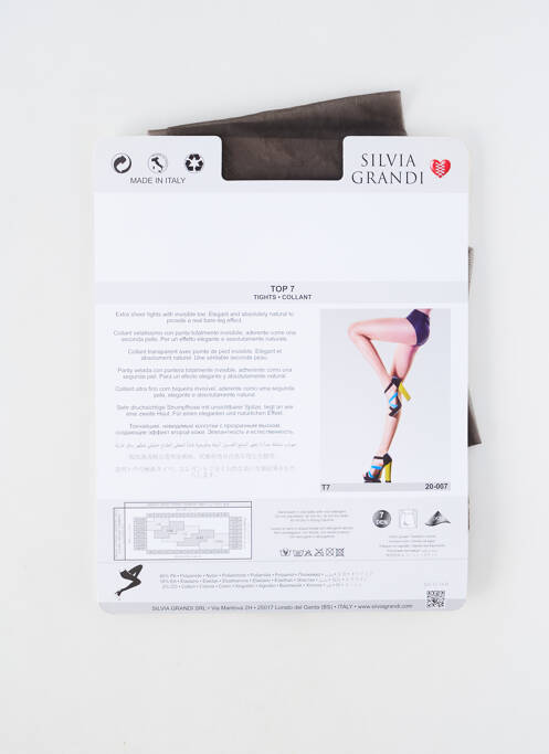 Collants gris SILVIA GRANDI pour femme