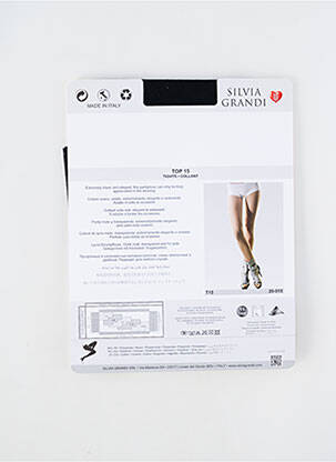Collants stretch noir SILVIA GRANDI femme