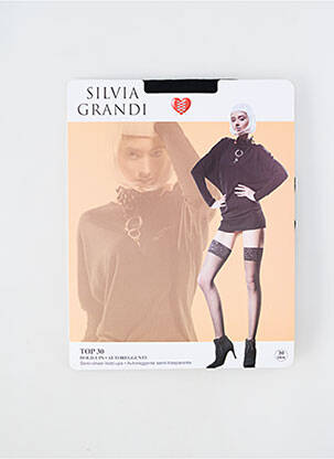 Bas stretch noir SILVIA GRANDI femme