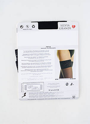 Bas stretch noir SILVIA GRANDI femme