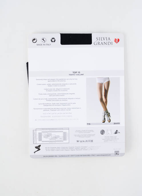 Collants noir SILVIA GRANDI pour femme