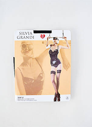 Bas stretch noir SILVIA GRANDI femme