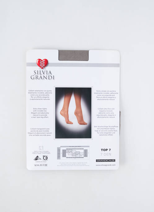 Collants gris clair SILVIA GRANDI pour femme