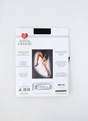 Collants stretch noir SILVIA GRANDI femme