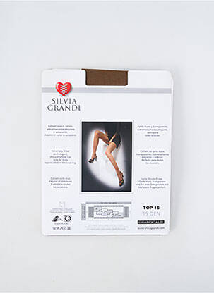 Collants stretch marron SILVIA GRANDI femme