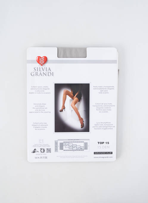 Collants gris SILVIA GRANDI pour femme